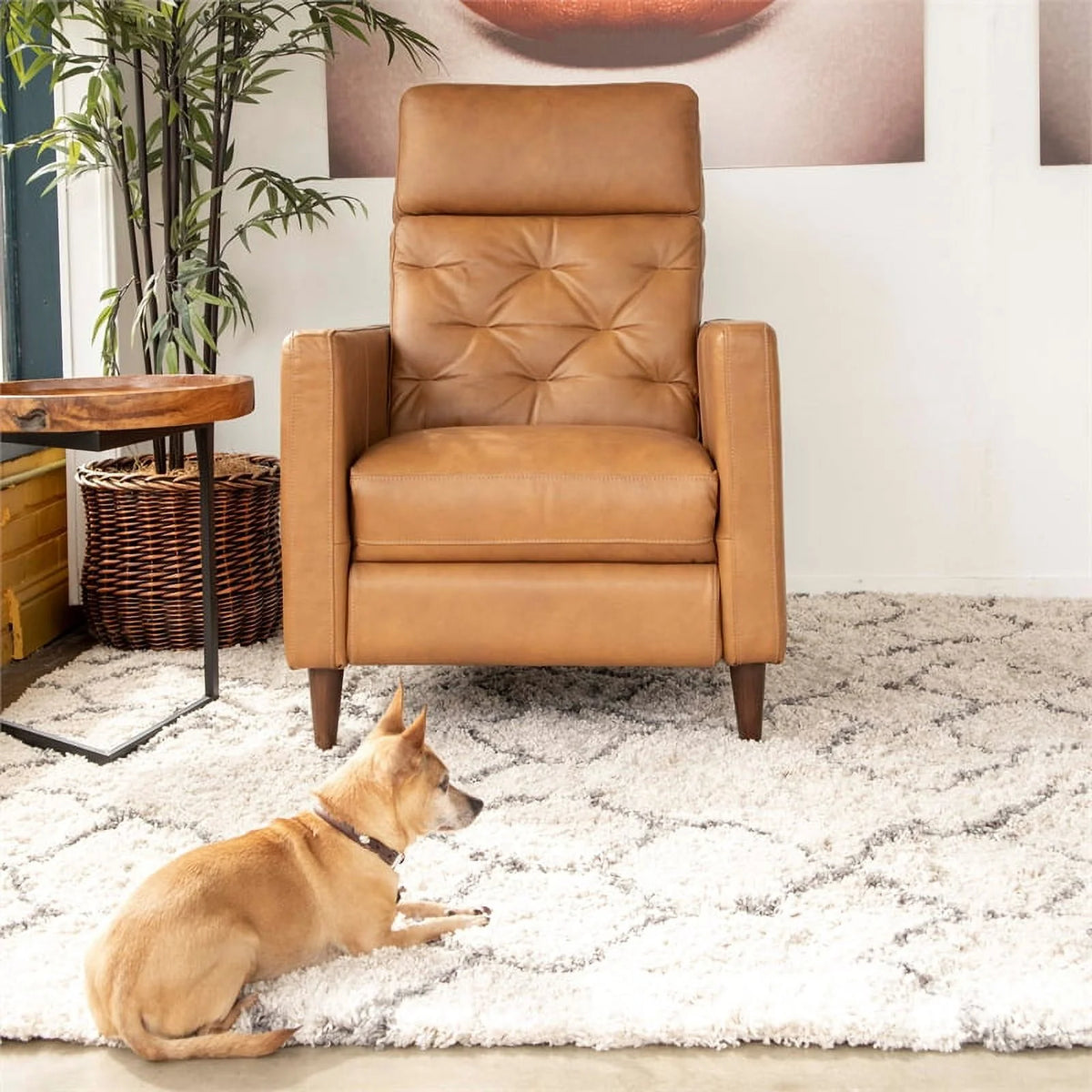 Tan Genuine Leather Recliner Chair A17345