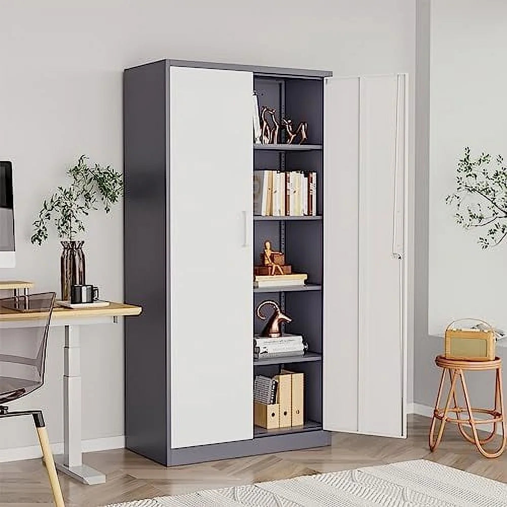 Metal Cabinet with Locking Doors 71" Tall 2 Adjustable Shelves O38505