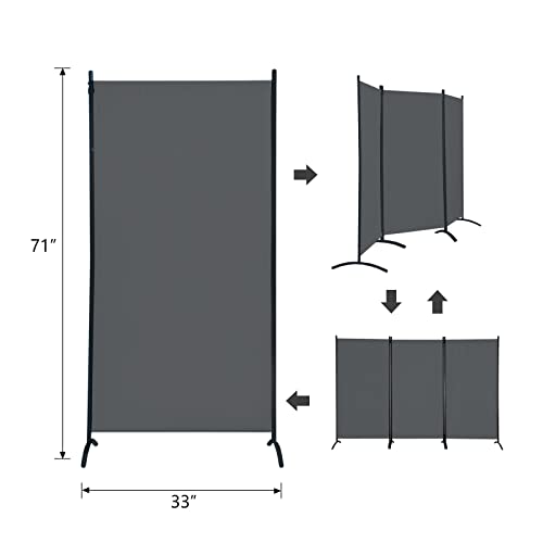 Black 6 Panel Folding Room Divider K3684