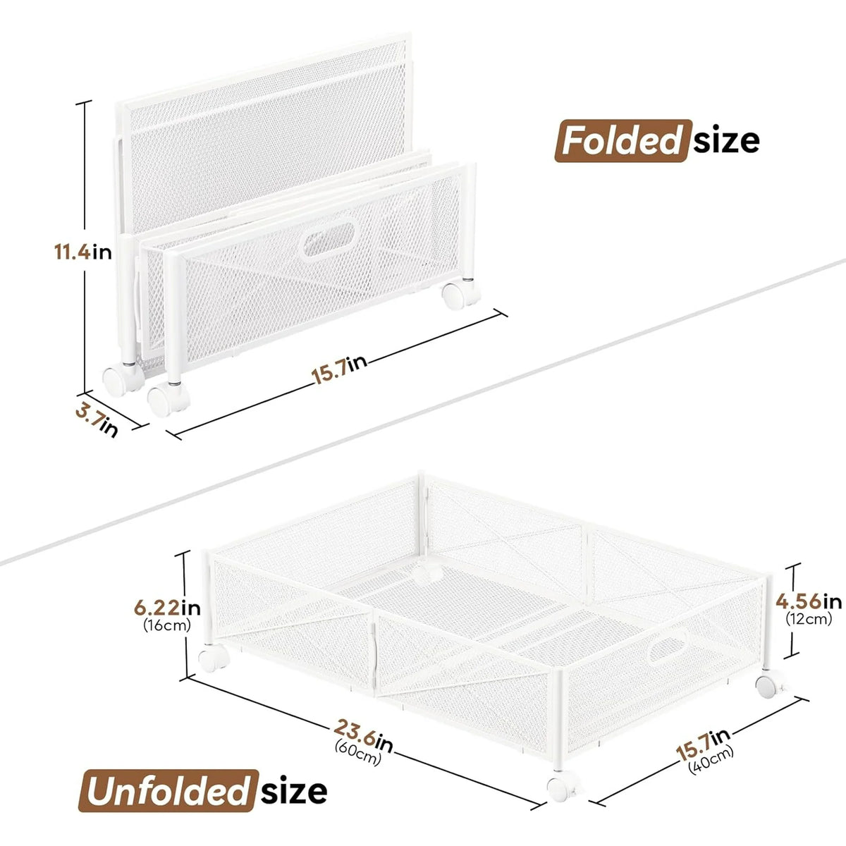 Under Bed Storage Containers with Wheels, Metal Storage Containers -2PCK S703