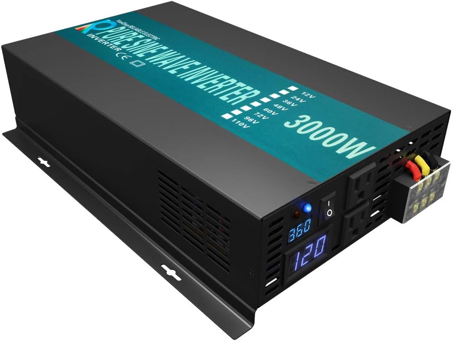 3000 Watt Continuous 6000 Watt Peak 36v Pure Sine Wave Power Inverter with 2 AC Outlets H420