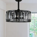 Black Bladeless Ceiling Fan with Lights and Remote E62533