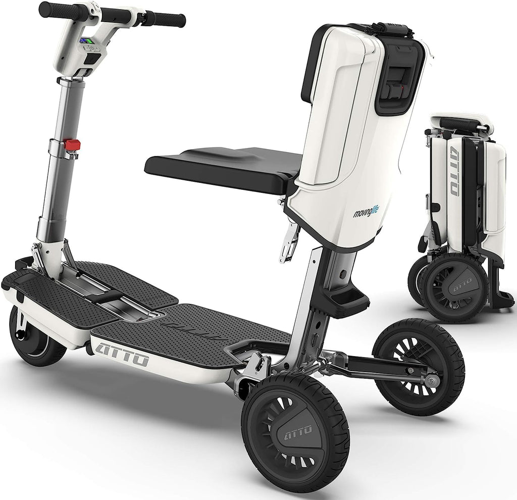 White Folding Mobility Scooter with Extended Range Battery N397202