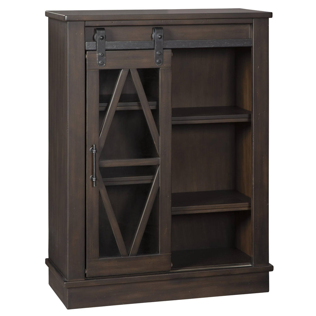 Brown Wooden Accent Cabinet with Sliding Door T269
