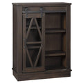 Brown Wooden Accent Cabinet with Sliding Door T269