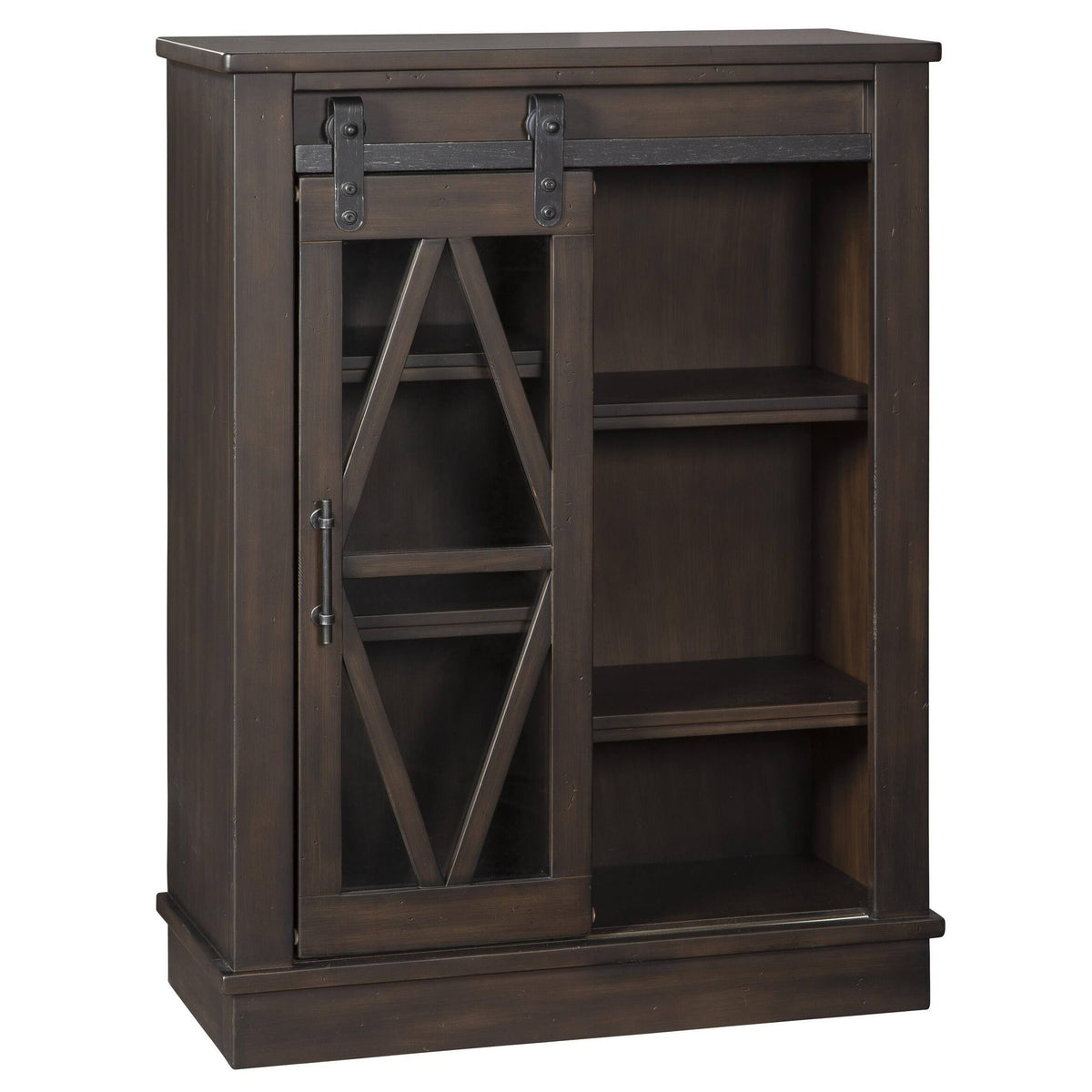 Brown Wooden Accent Cabinet with Sliding Door T269