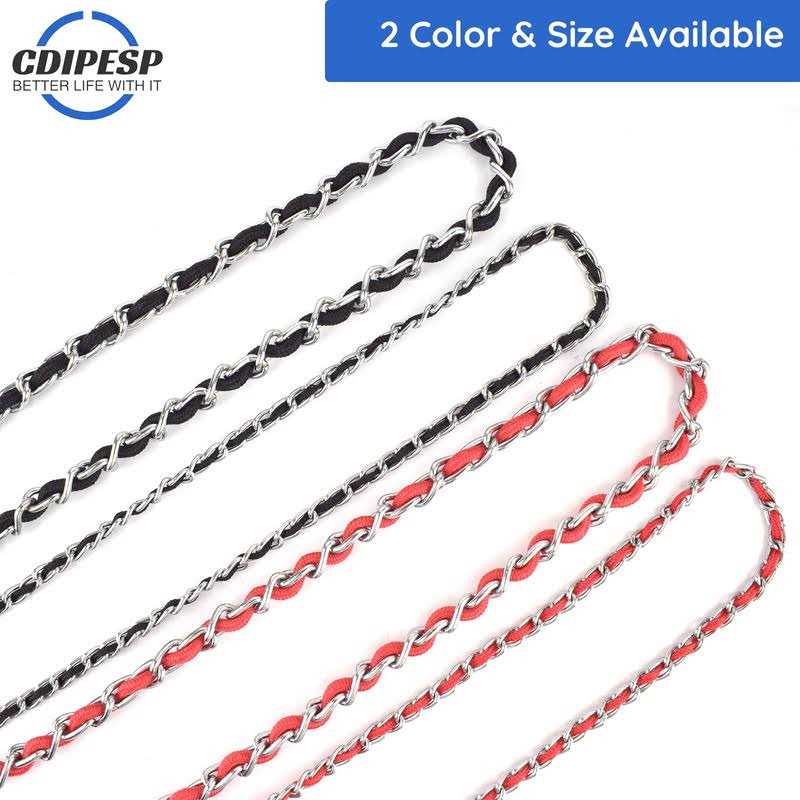 Chew Proof 5.5ft Heavy Duty Dog Leash Metal Chain Lead with Soft Rope Handle R5034