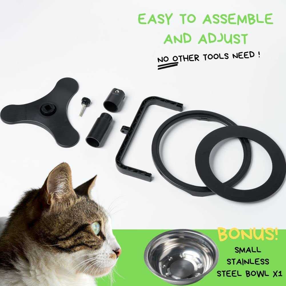 Adjustable Raised Cat Food Bowl Q491