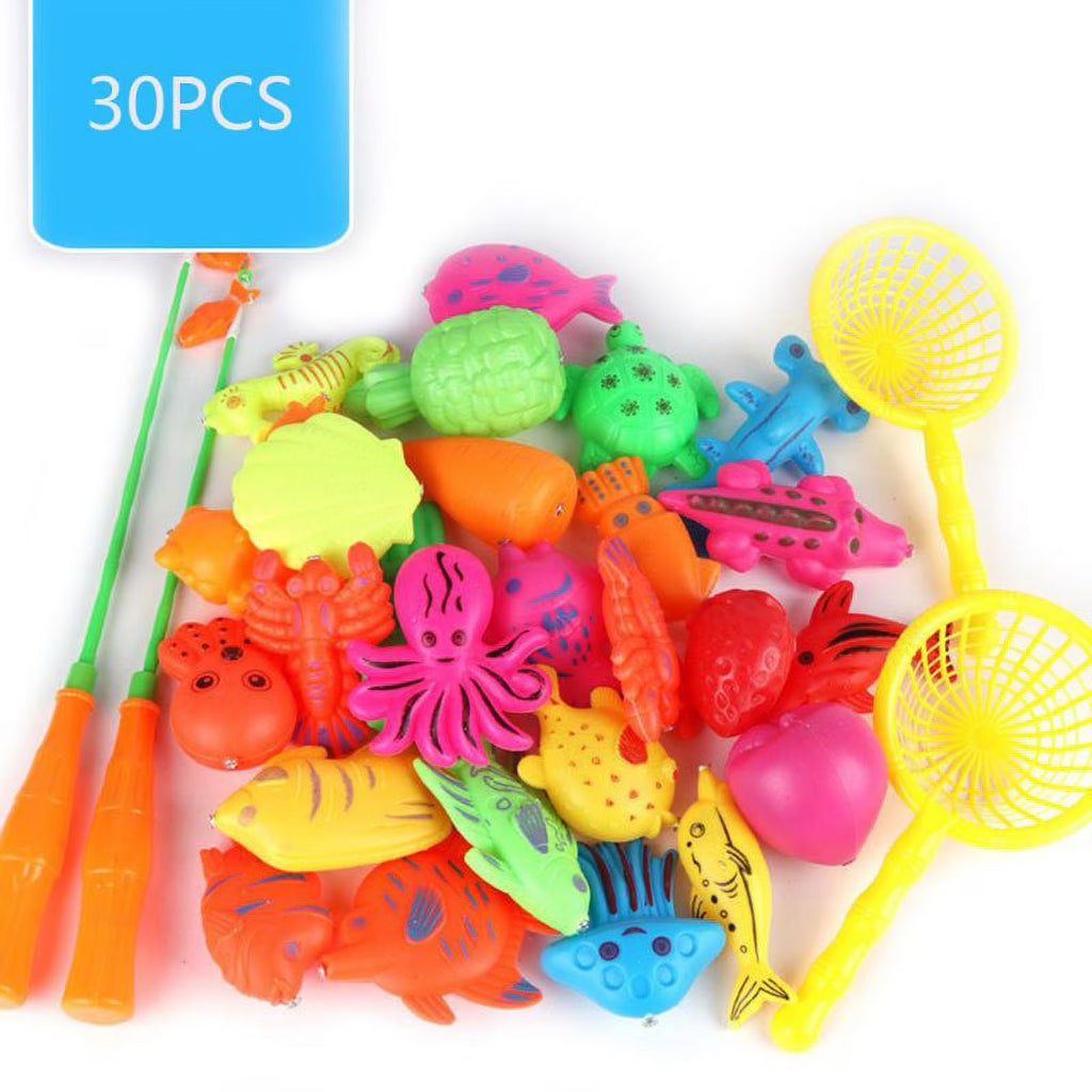 30/52 Pcs Magnetic Fishing Toys Plastic Fish Rod Set V377
