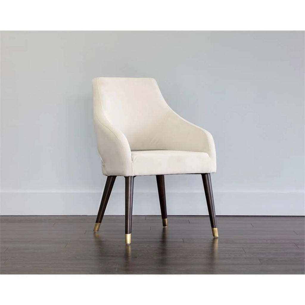 19" Fabric and Wood Dining Armchair in Calico Cream I249268
