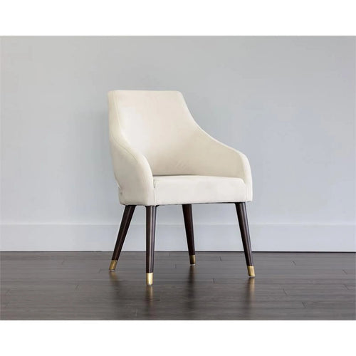 19" Fabric and Wood Dining Armchair in Calico Cream I249268