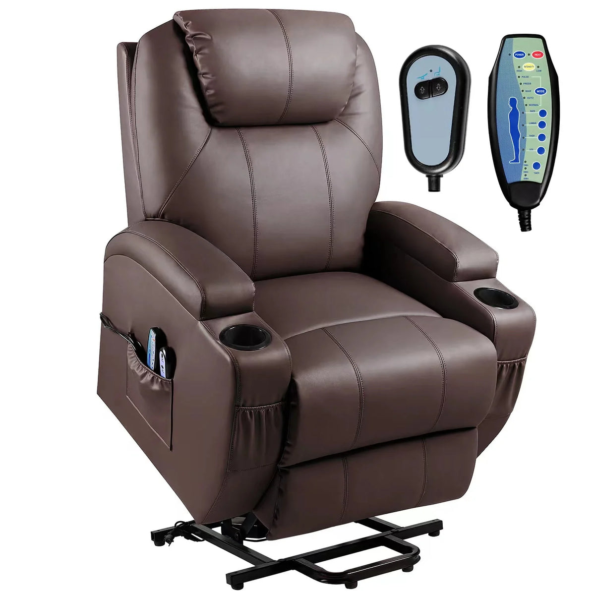 Black Faux Leather Power Lift Recliner N330