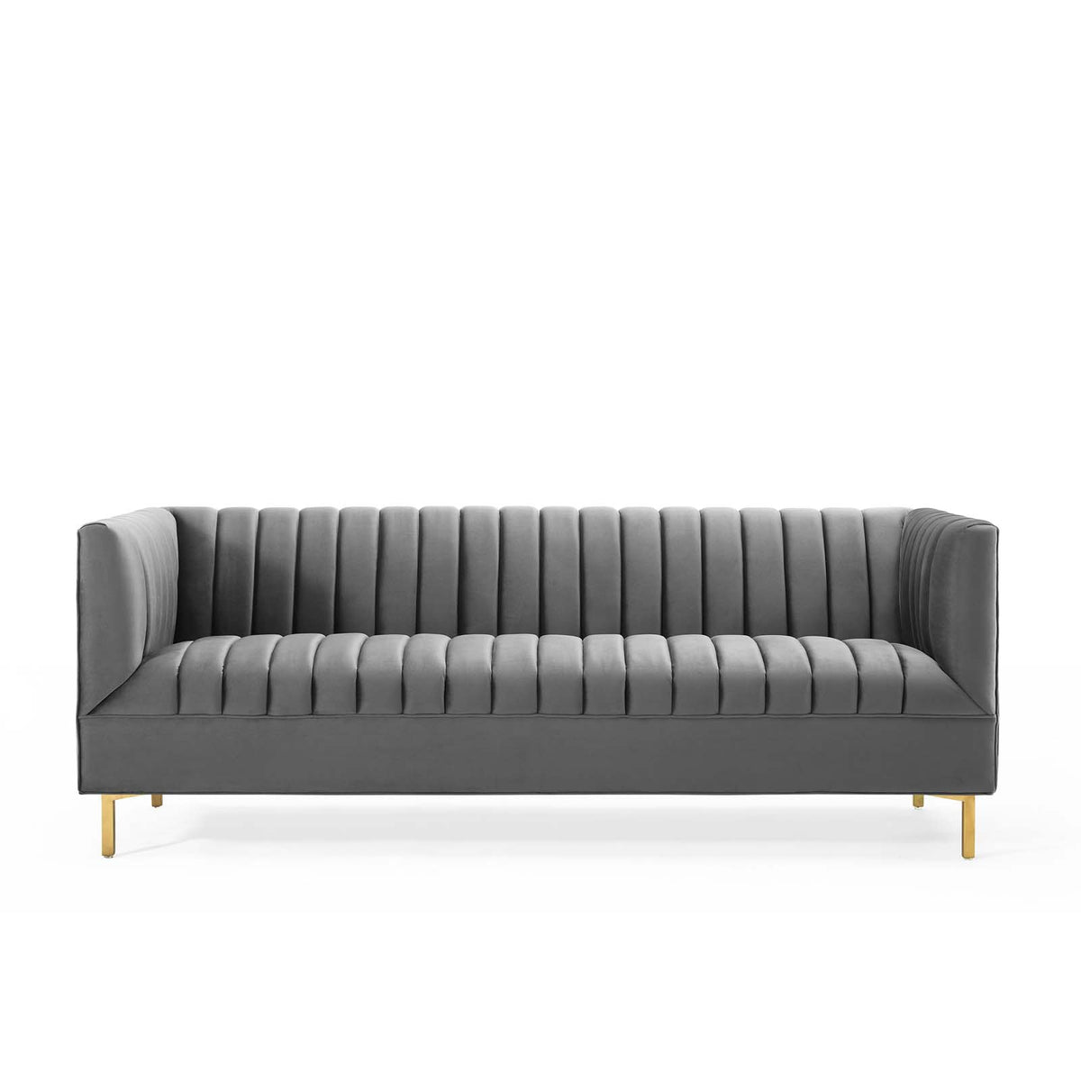 Gray Performance Velvet Sofa U3536