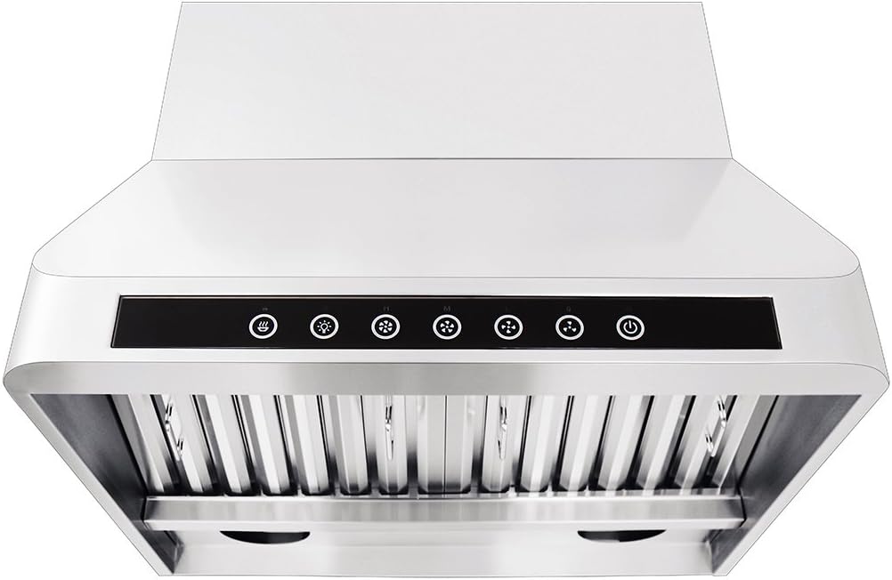 Stainless Wall Range Hood, 1000 Max CFM, 4 Speed, 30 36 42 48 54 60 inch V28843