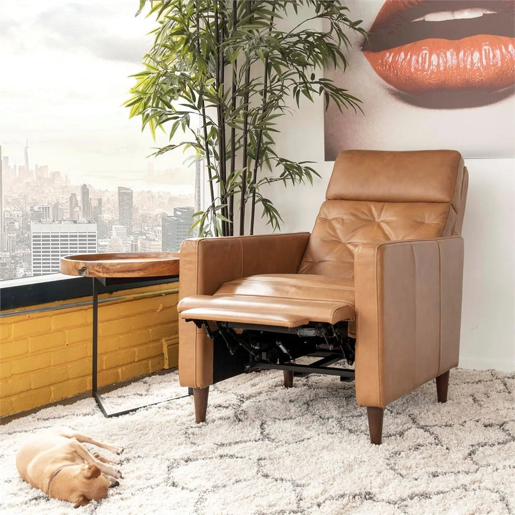 Tan Genuine Leather Recliner Chair A17345