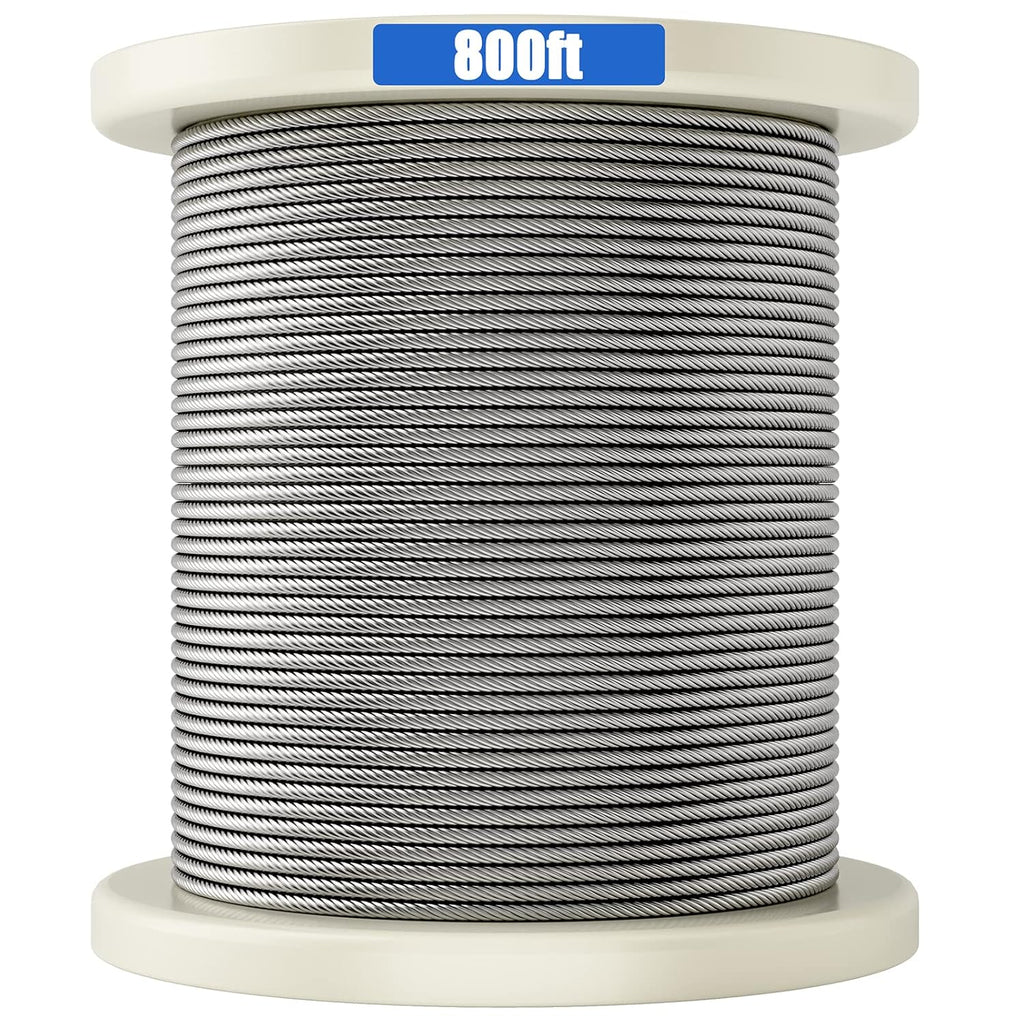 1/8 316 Stainless Steel Cable, 800FT, 7 x 7 Strands Construction C49473