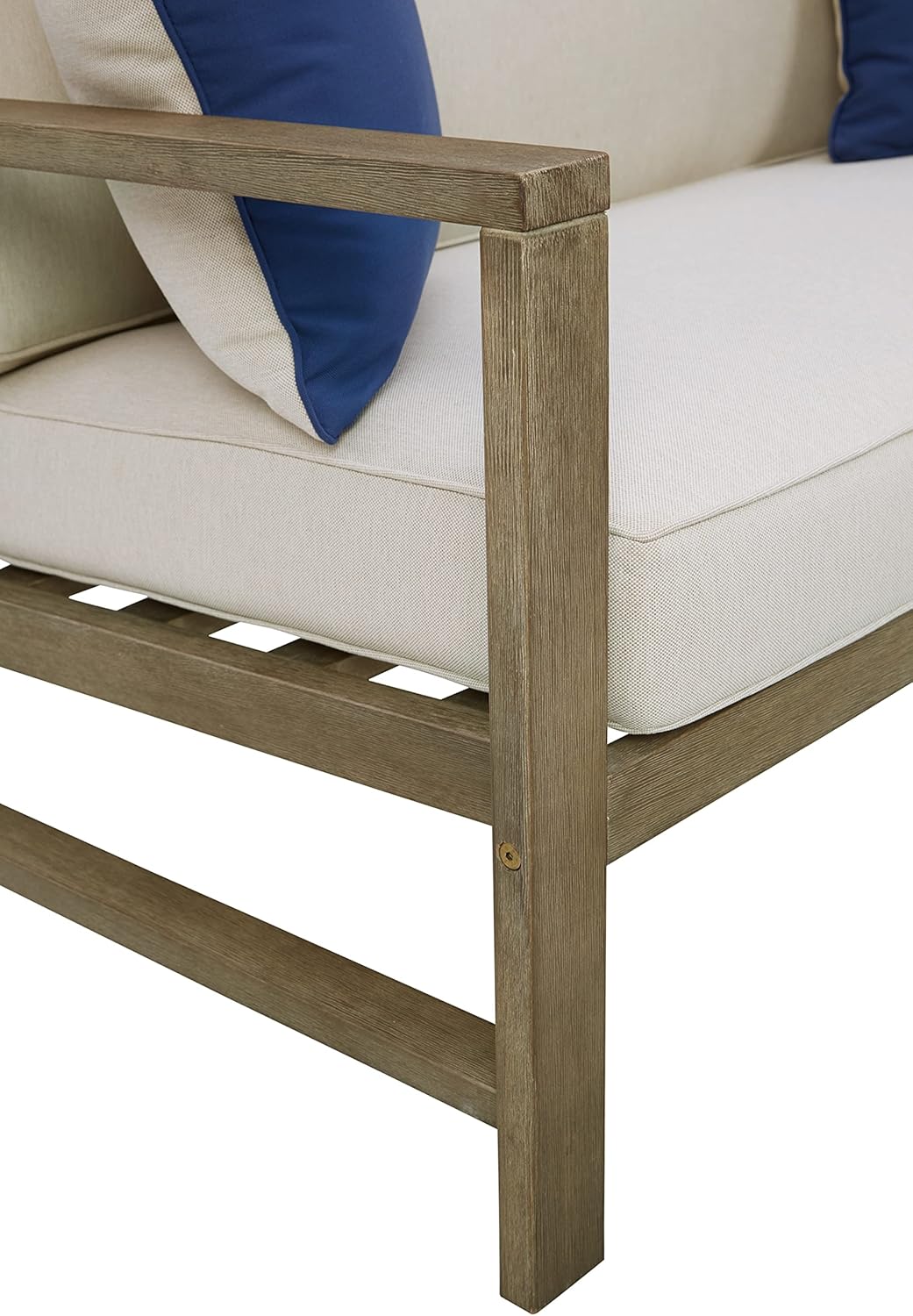 Beige Eucalyptus Patio Loveseat with Table Y7668