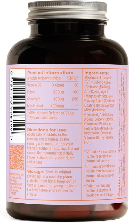 120 Vegan Tablets Myo Inositol Supplement S290771