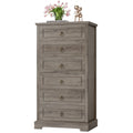 White 6 Drawer Tall Wood Dresser F8296