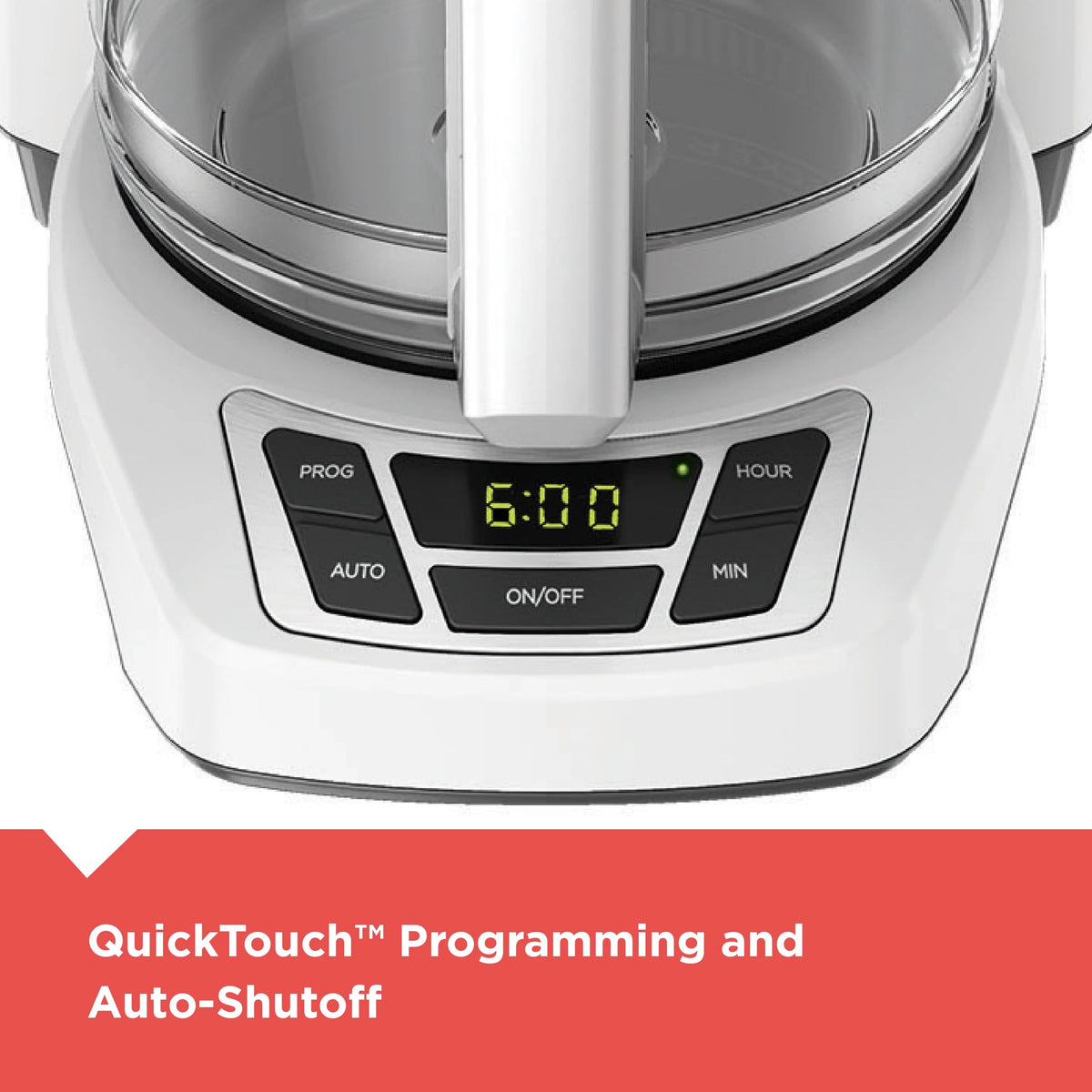 White 12-Cup Programmable Coffeemaker D52685