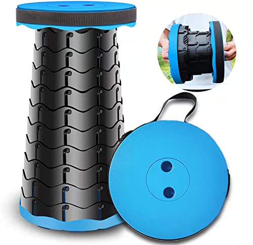 Portable Telescopic Folding Stool with Load Capacity 400lbs (BLUE) K231