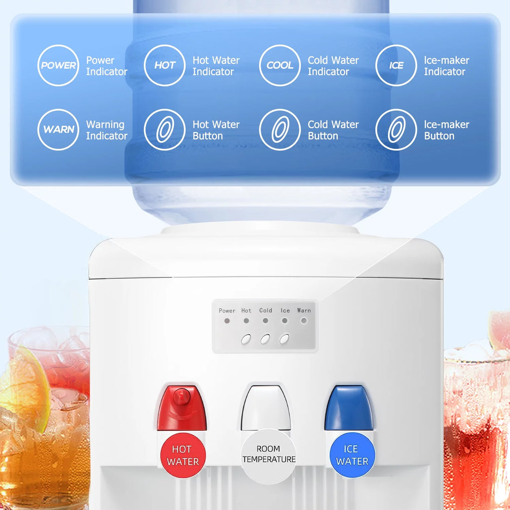 White Top Loading Water Cooler Dispenser with Ice Maker Y491