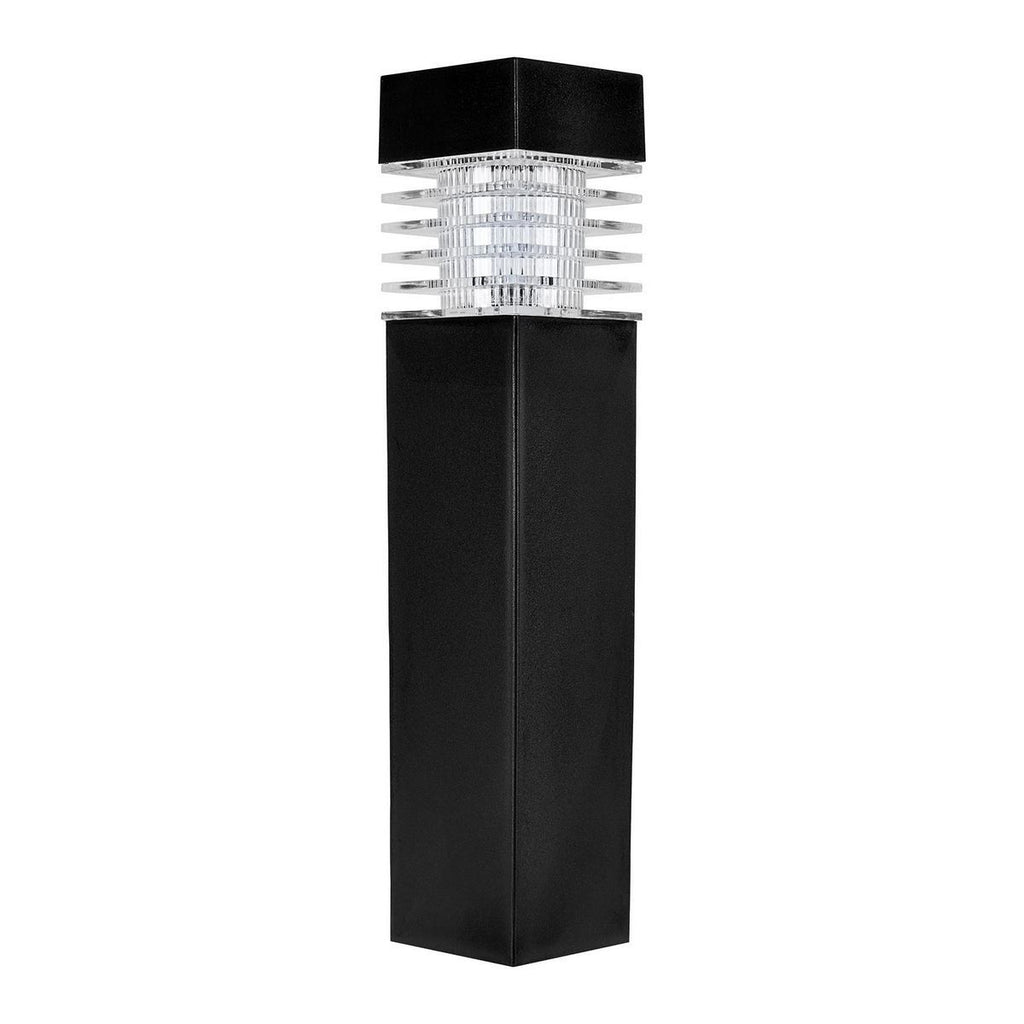 15.75 in. Solar LED Black Bollard Pathway Light, 1 Pack I3917