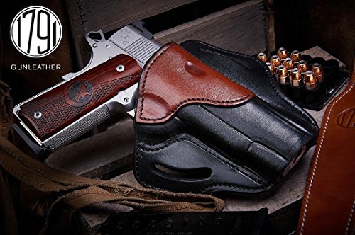Right Hand OWB Leather Gun Holster for Belts fits All 1911 Models with 4" and 5" Barrels L934268