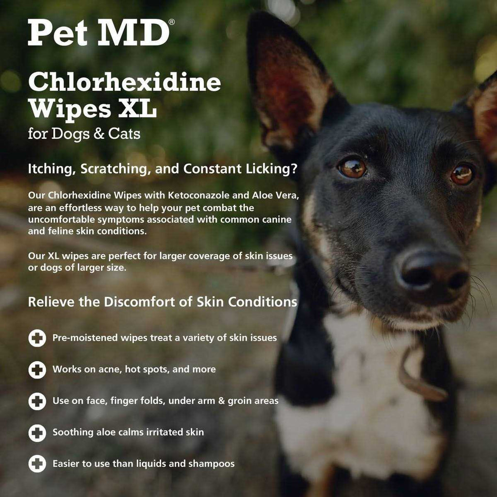 Chlorhexidine Antiseptic Dog & Cat Wipes W7461