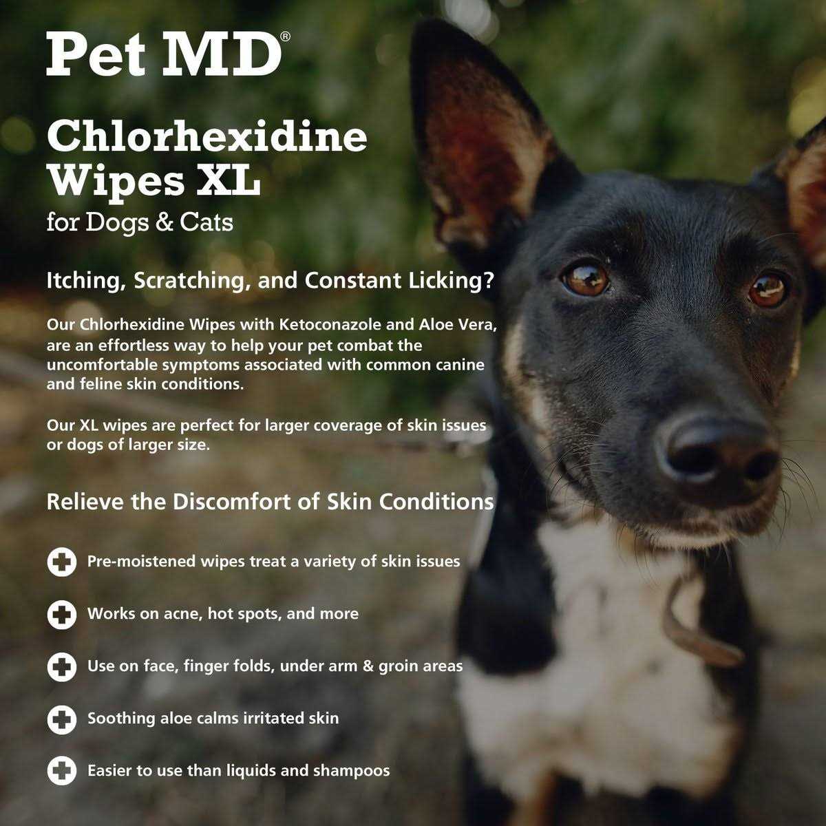 Chlorhexidine Antiseptic Dog & Cat Wipes W7461