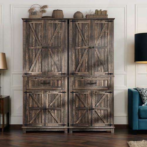 White Tall Storage Cabinet with 2 Drawers W625389