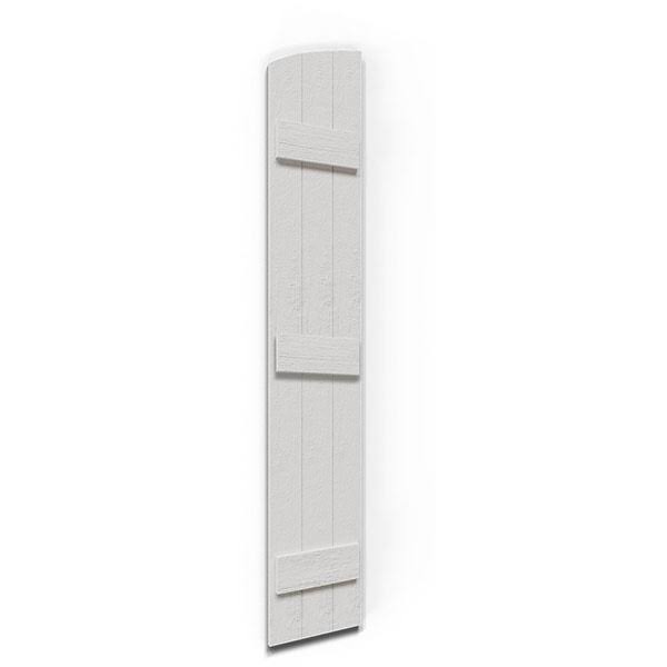 Rustic Faux Wood Shutters with Elliptical Arch Top C157510