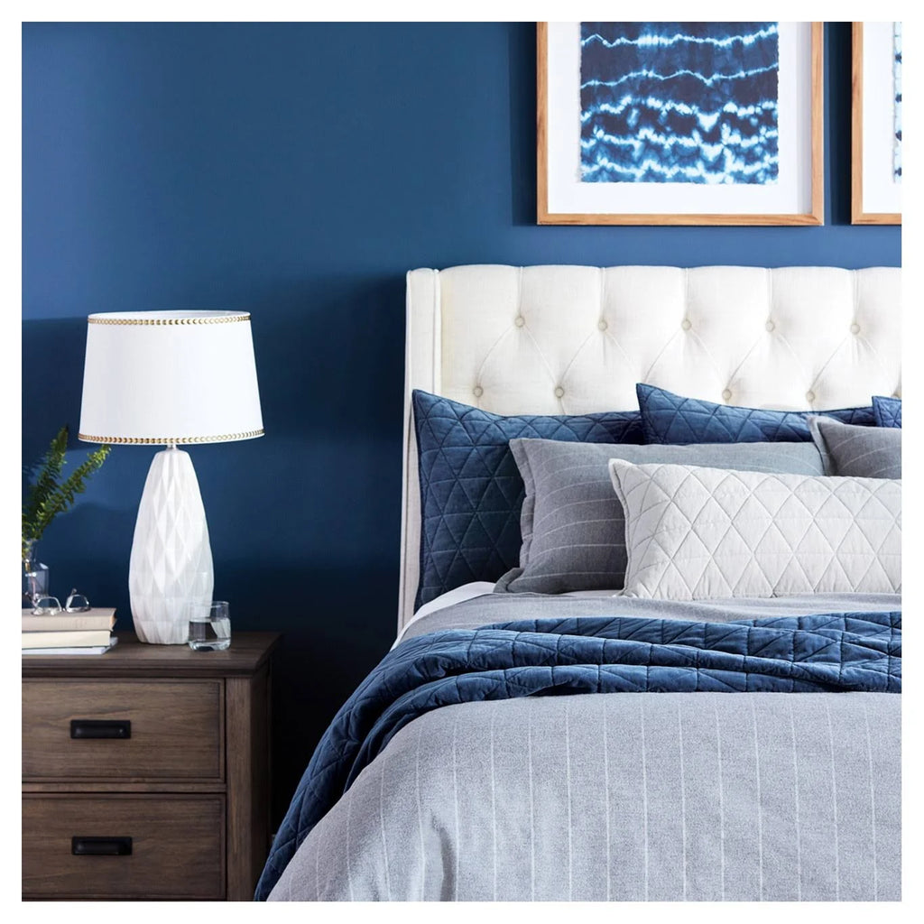 California King Tufted Wingback Linen Headboard J6944