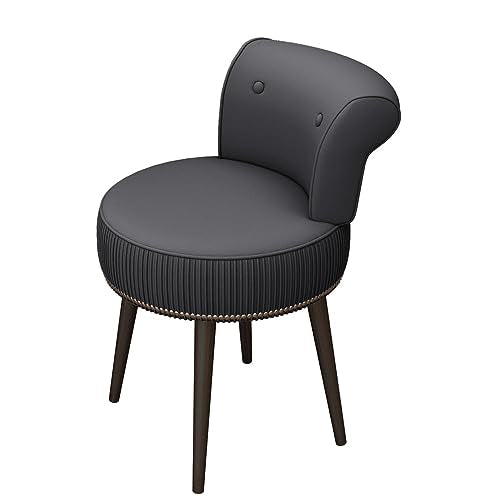 Grey Velvet Vanity Stool Chair with Back C74709