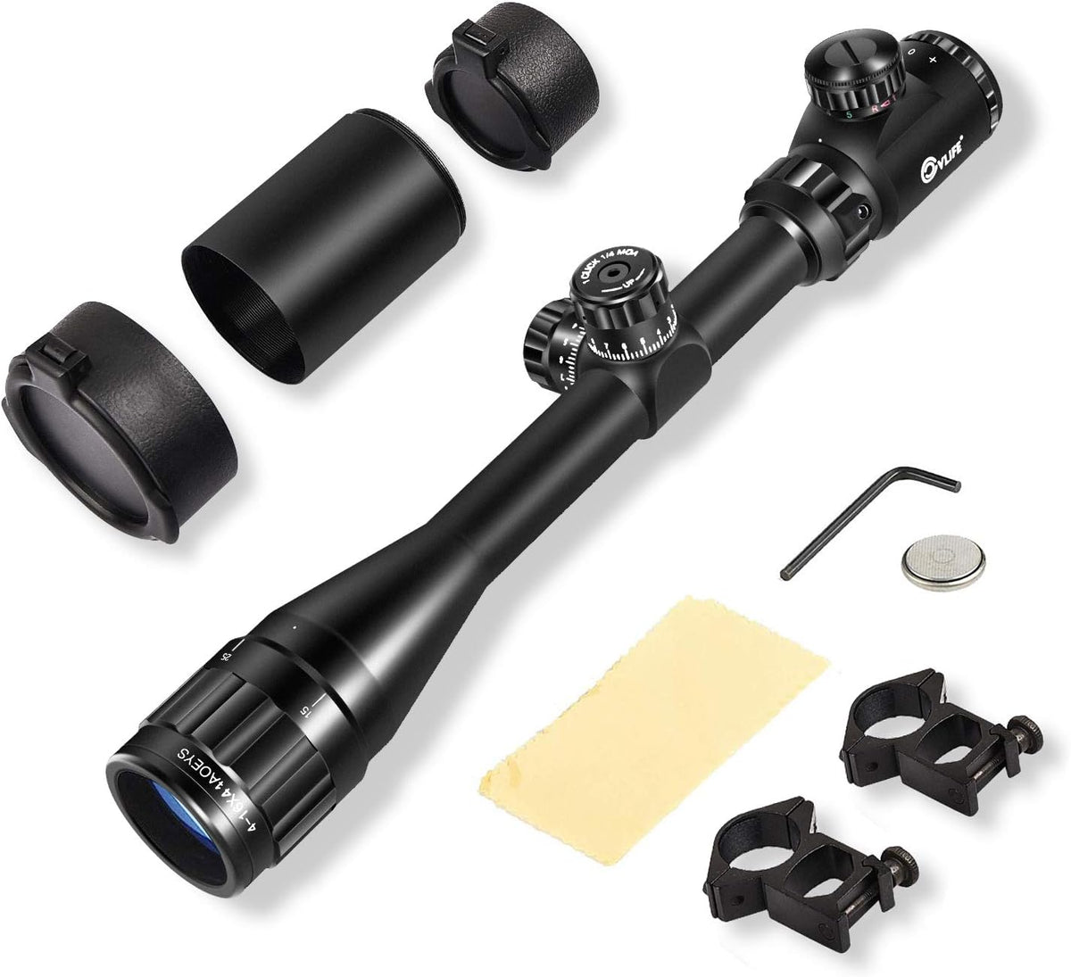 4-16x44 Illuminated Rifle Scope with Sunshade and Scope Mount R312