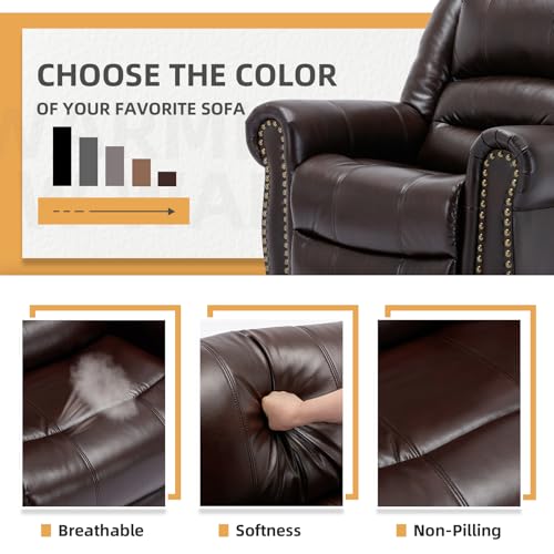 Dark Brown Electric Power Lift Recliner Sofa with Massage and Heat H420548