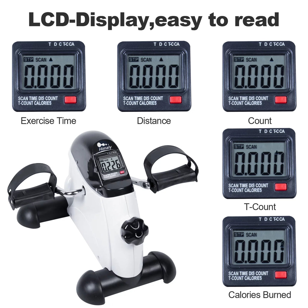 White Portable Mini Exercise Bike with LCD Screen O461657