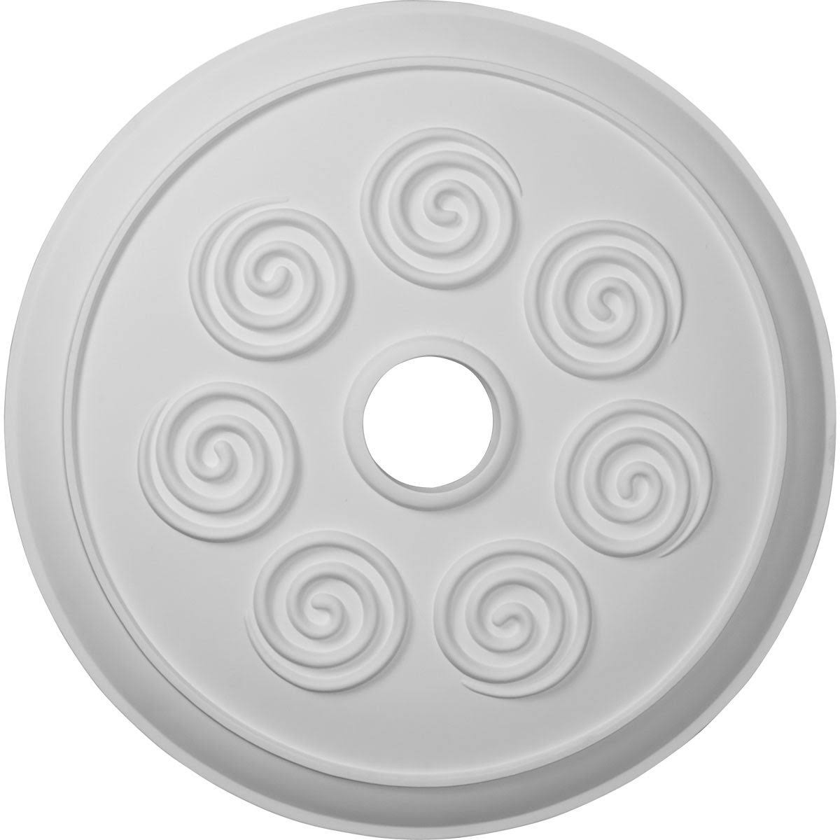 Hand-Painted Copper Green Patina Spiral Ceiling Medallion A55518