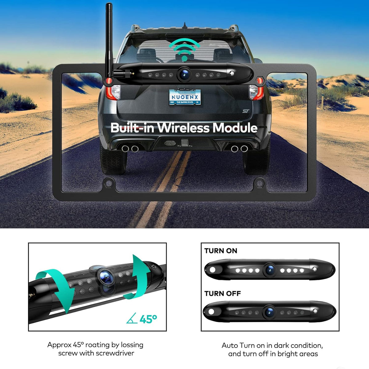 Wireless Backup Camera 5 Inch HD Monitor IR Night Vision Waterproof B9098