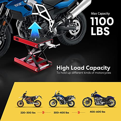 Steel Motorcycle Lift Scissor Jack 1100 LBS Capacity I75234