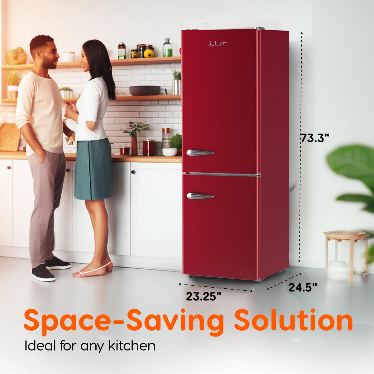 Wine Red 11 Cu Ft Bottom Freezer Retro Refrigerator Z349