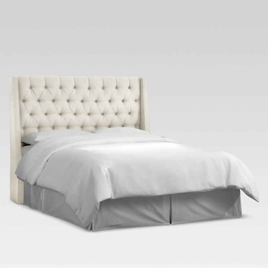 California King Tufted Wingback Linen Headboard J6944