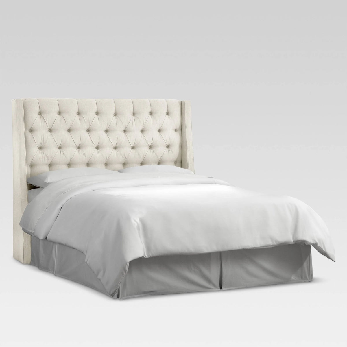 California King Tufted Wingback Linen Headboard J6944