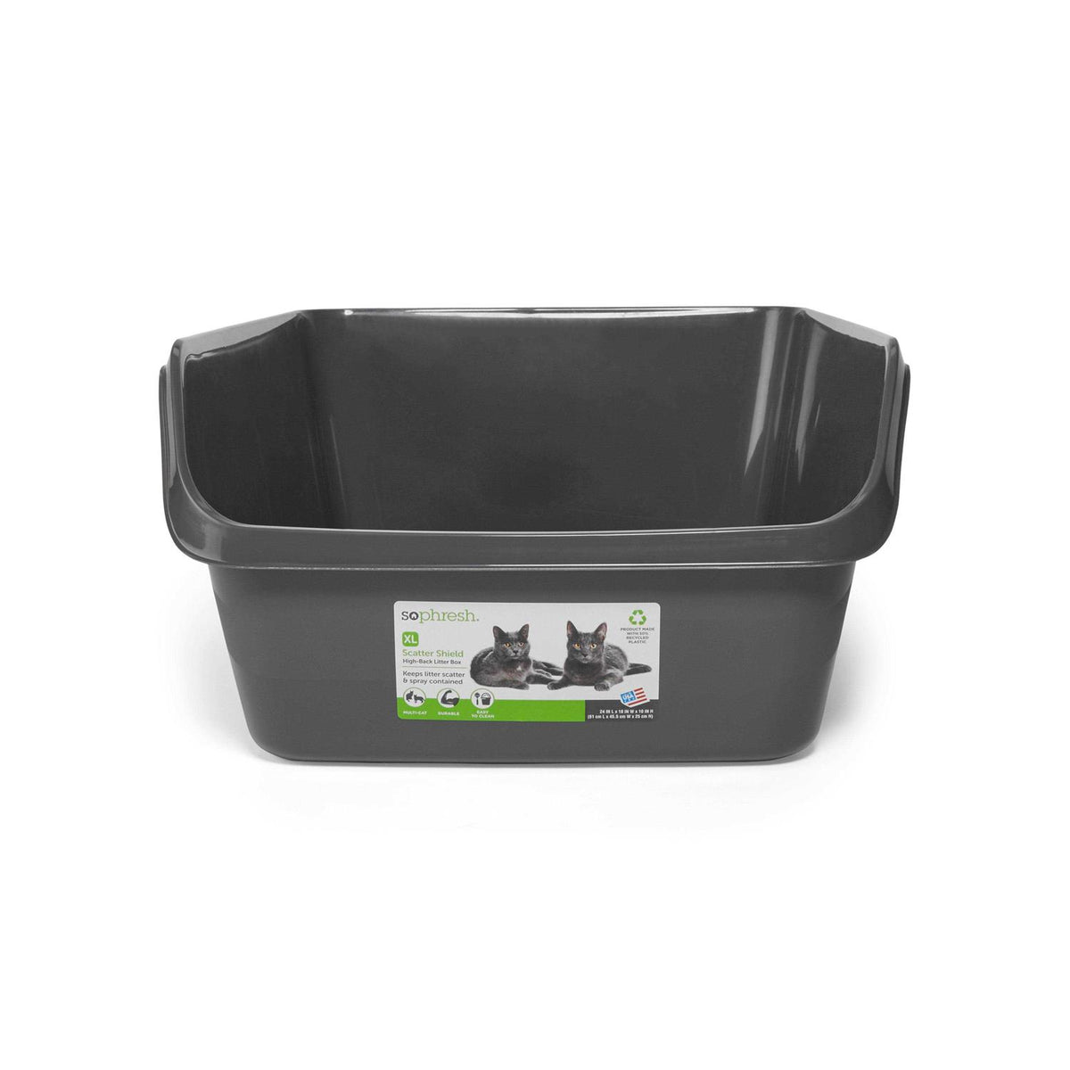 Charcoal High-Back Cat Litter Box T13370