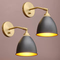 Vintage Wall Sconce 2-Pack Dimmable Industrial Metal Fixture Lamp with Black Metal Shade O9422