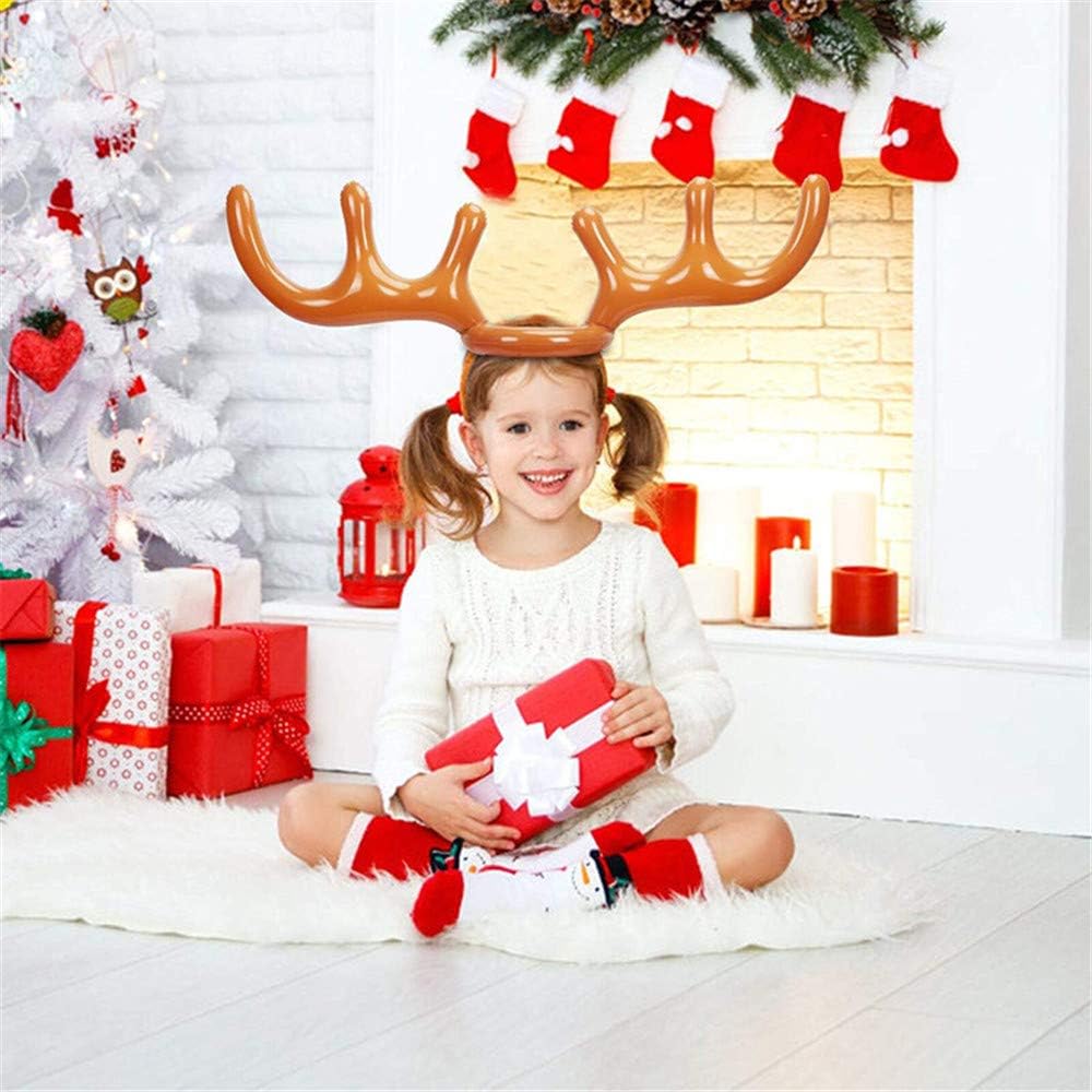 Inflatable Reindeer Antler Hat Ring Toss Game with 2 Antlers, 8 Rings, 1 Inflator H53049