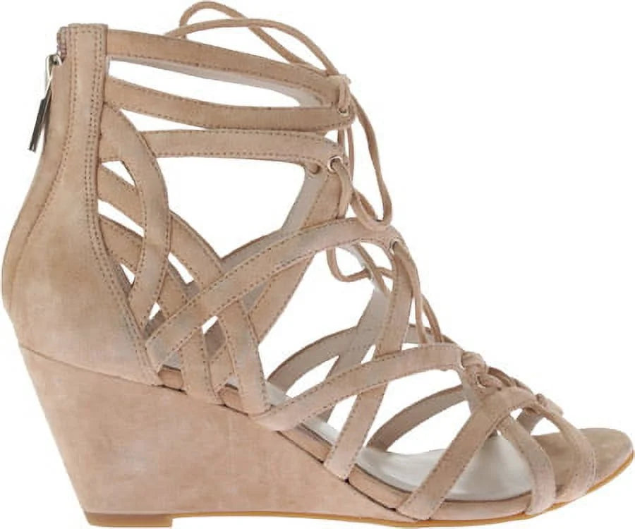 Blush Suede Wedge Gladiator Sandal K4883