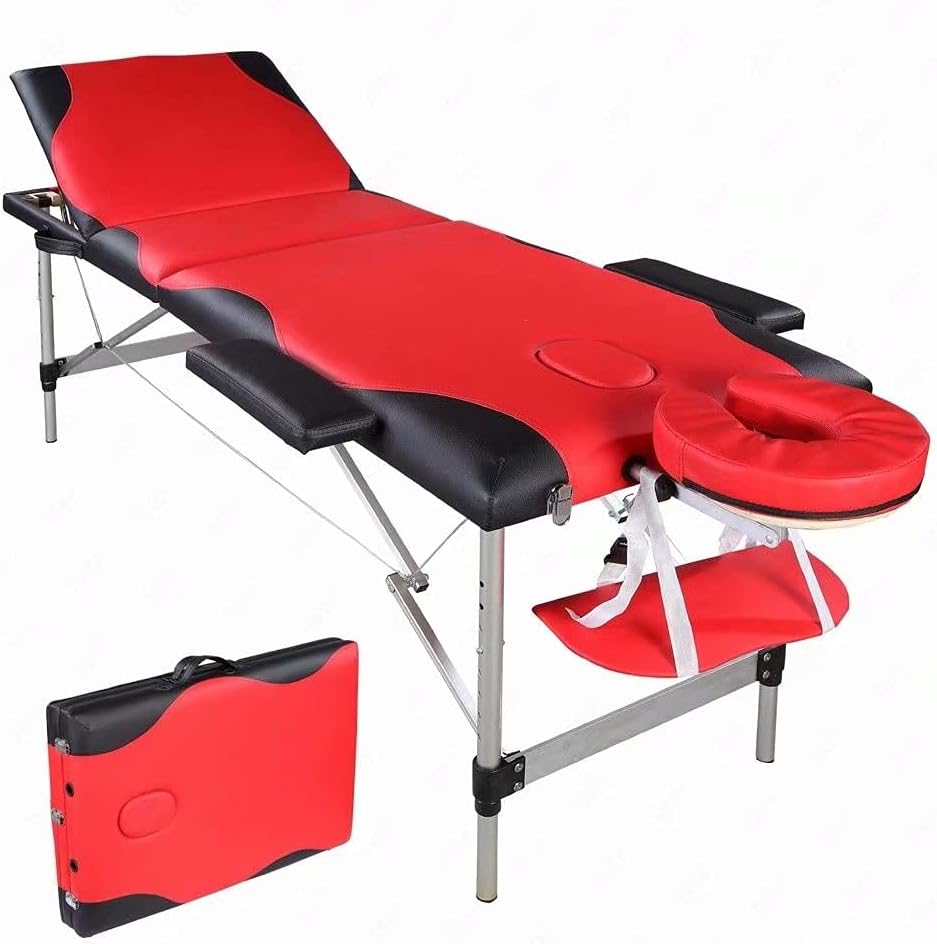 3 Folding Portable Adjustable Massage Table with Carrying Case Q40438