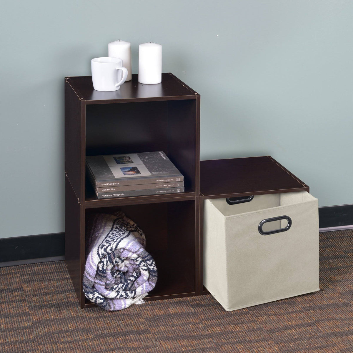 3 Cube Storage Set with Canvas Bin V6262