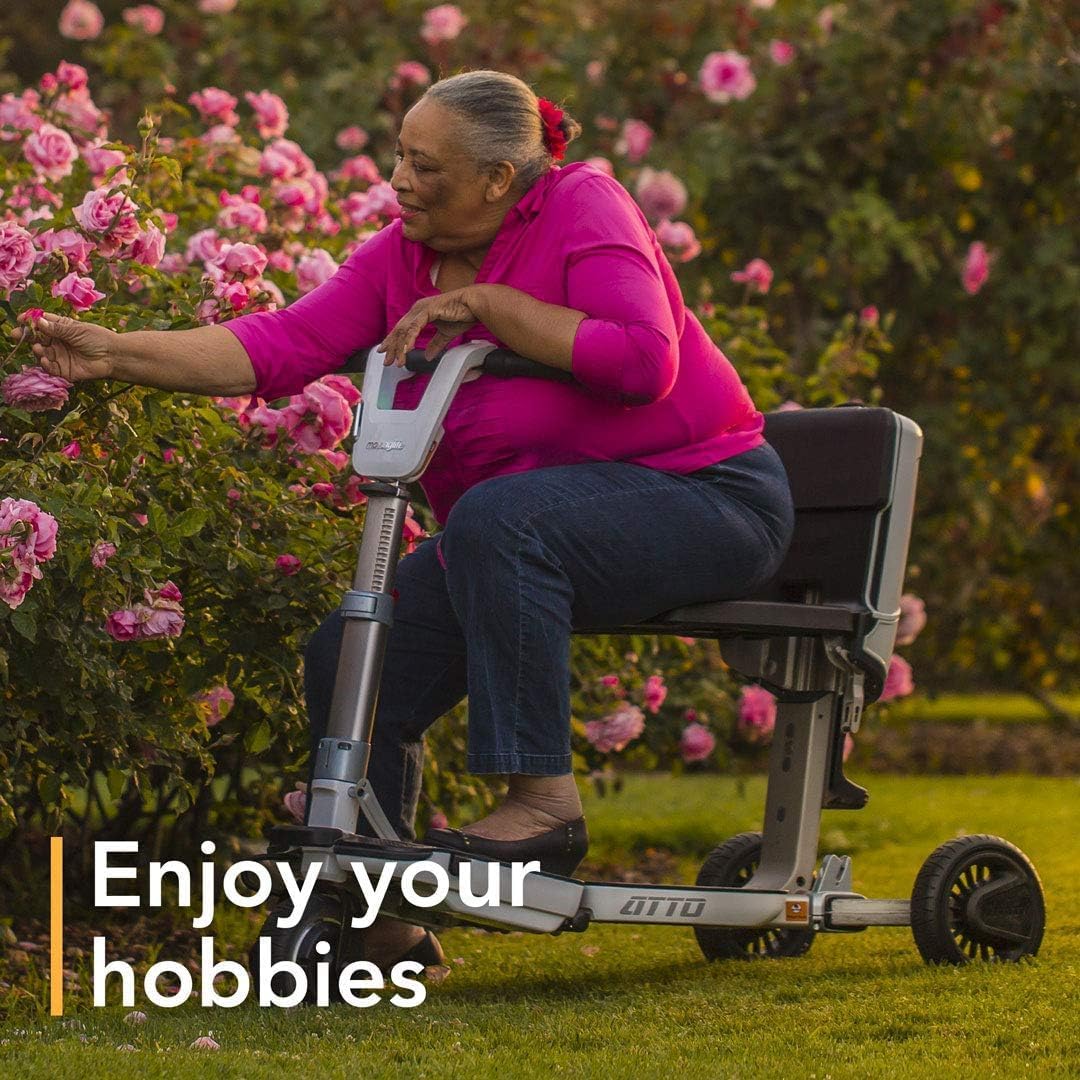 White Folding Mobility Scooter with Extended Range Battery N397202